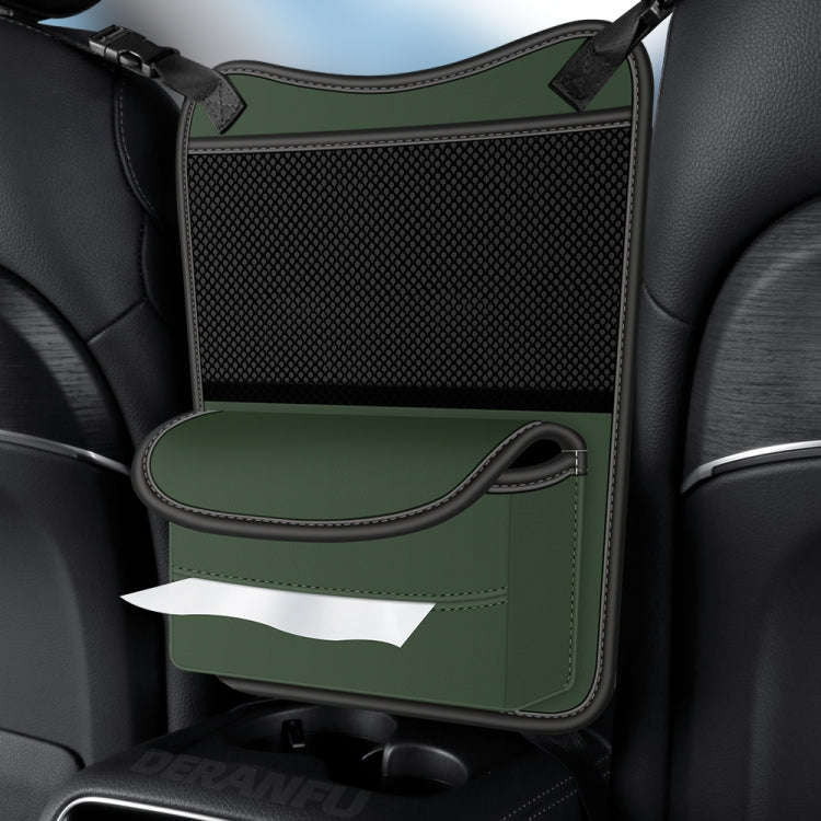 3054 Napa Texture Leather Car Center Console Storage Bag(Olive Green)