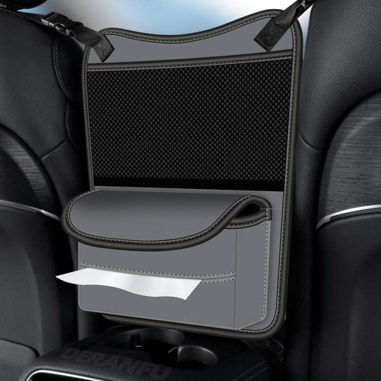 3054 Napa Texture Leather Car Center Console Storage Bag(Grey)