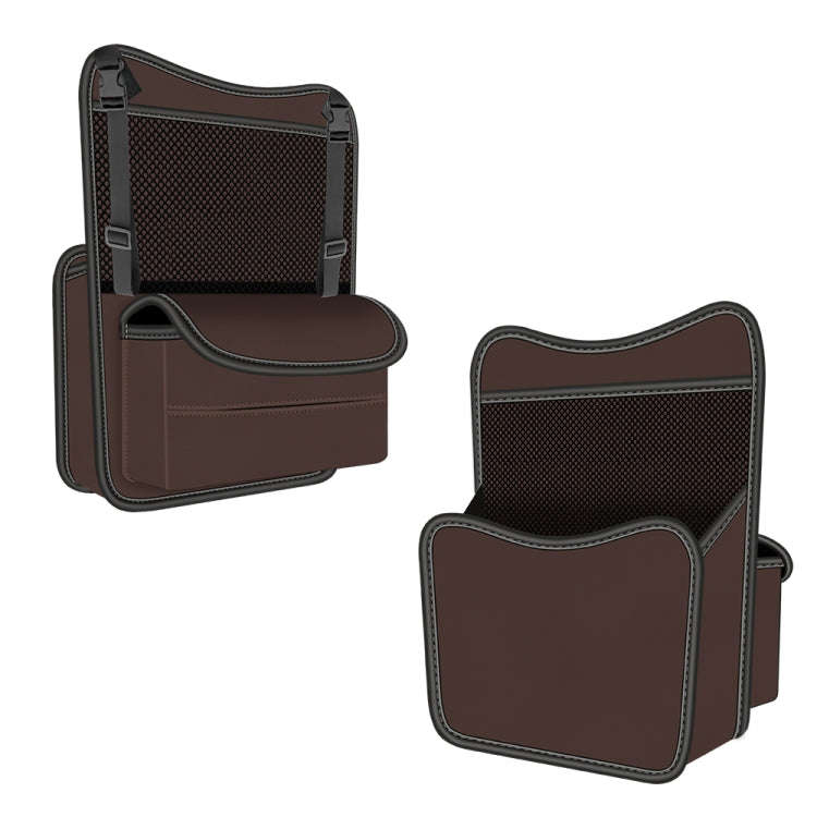 3054 Napa Texture Leather Car Center Console Storage Bag(Brown)