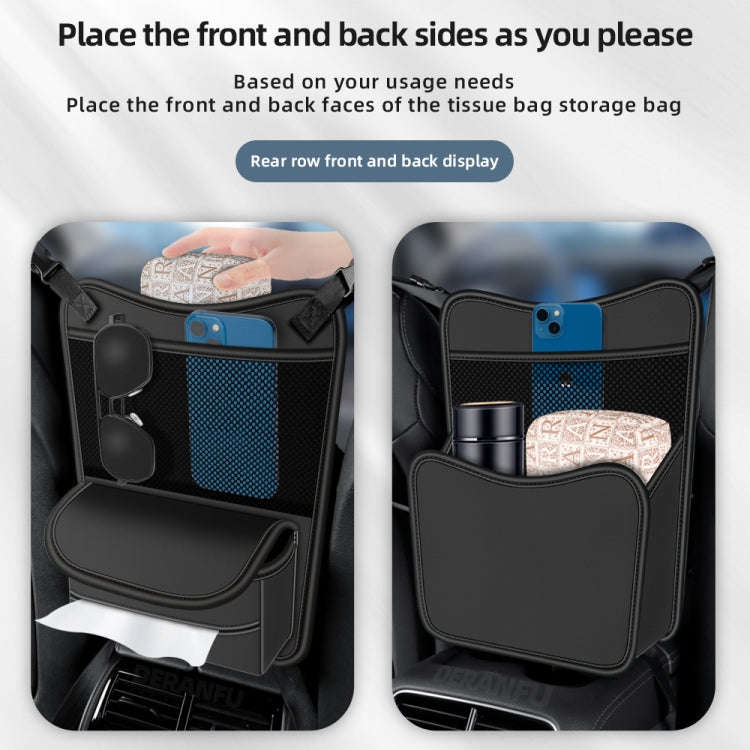 3054 Napa Texture Leather Car Center Console Storage Bag(Black)