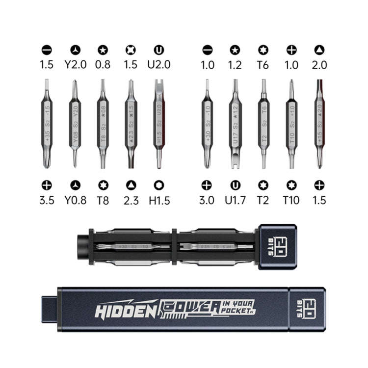 JAKEMY JM-8195 21 in 1 S-2 Bits Square Handle Design Screwdriver(Blue)