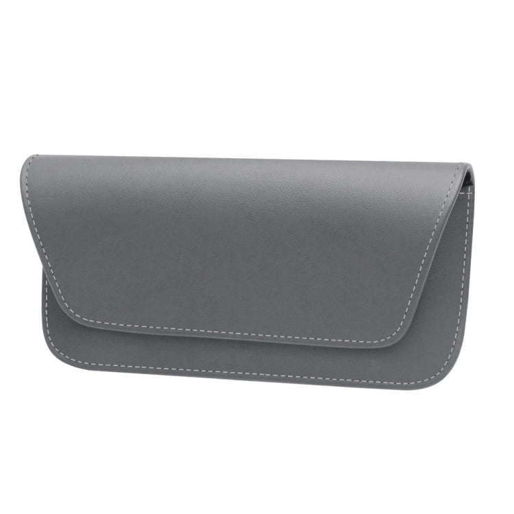 3064 Napa Texture Leather Car Glasses Storage Bag(Grey)