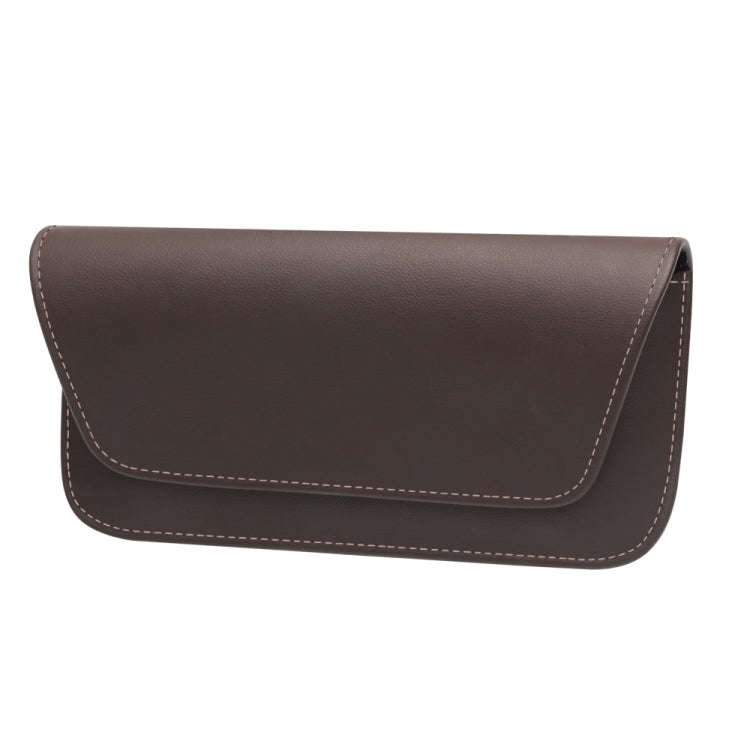 3064 Napa Texture Leather Car Glasses Storage Bag(Brown)