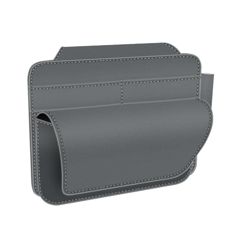 3073 Napa Texture Leather Car Removable Glasses Storage Bag(Grey)