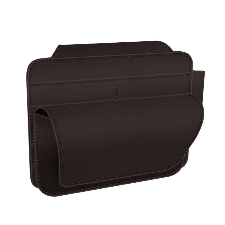3073 Napa Texture Leather Car Removable Glasses Storage Bag(Brown)