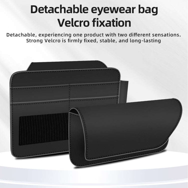 3073 Napa Texture Leather Car Removable Glasses Storage Bag(Grey)