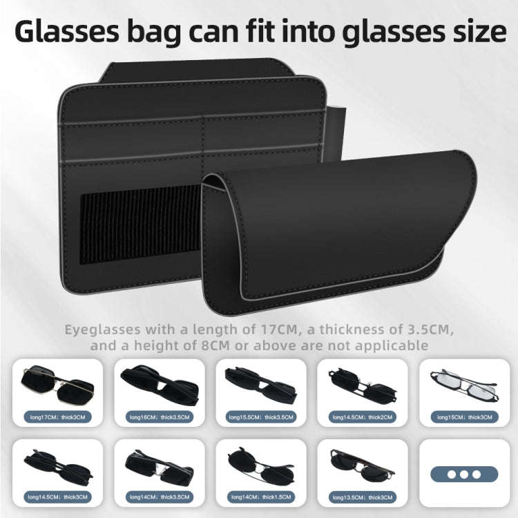 3073 Napa Texture Leather Car Removable Glasses Storage Bag(Brown)