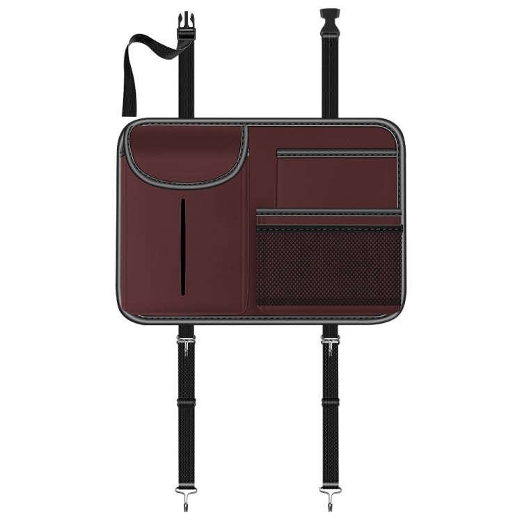 3087 Napa Texture Leather Car Seat Back Storage Bag(Red)