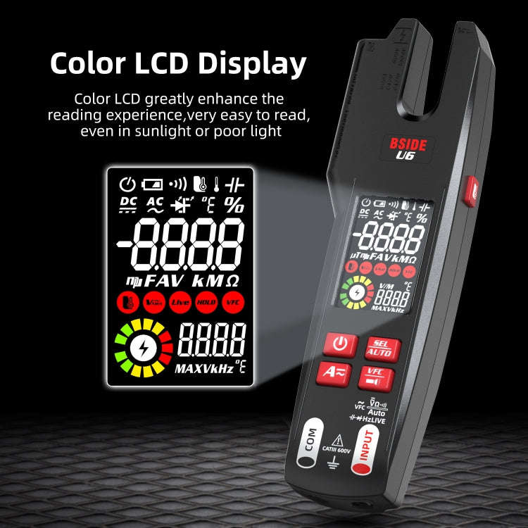 BSIDE U6 AC/DC Clamp-on Infrared Temperature Measurement Multimeter