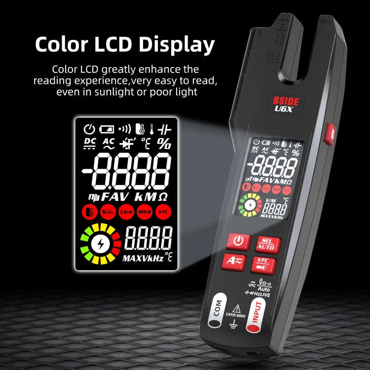 BSIDE U6X AC/DC Clamp-on Infrared Temperature Measurement Multimeter