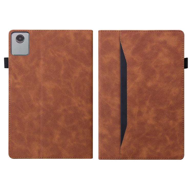 For Lenovo Xiaoxin Pad 11 2025 Splicing Shockproof Leather Tablet Case(Brown)