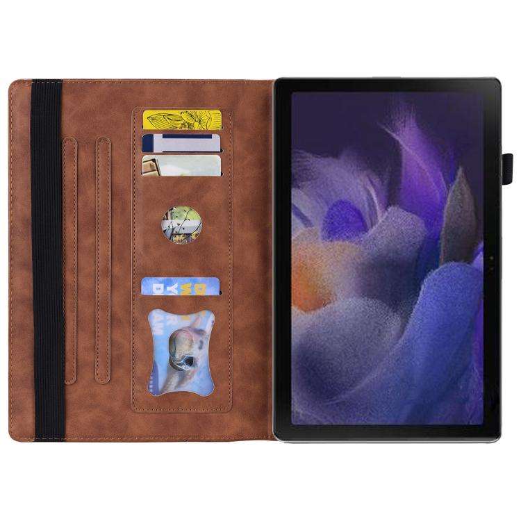 For Lenovo Xiaoxin Pad 11 2025 Splicing Shockproof Leather Tablet Case(Brown)