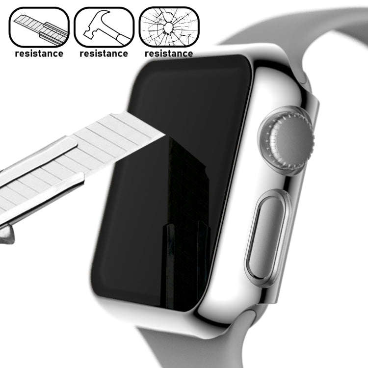 For Apple Watch Series 3 & 2 & 1 42mm Full Coverage Plating Glass Case(Silver)