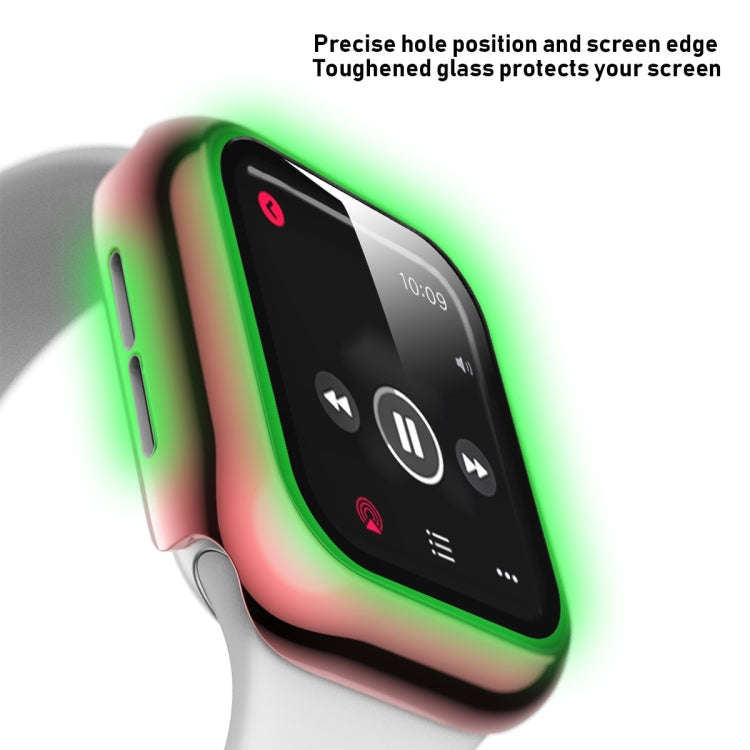 For Apple Watch Series 5 & 4 40mm Full Coverage Plating Glass Case(Pink)