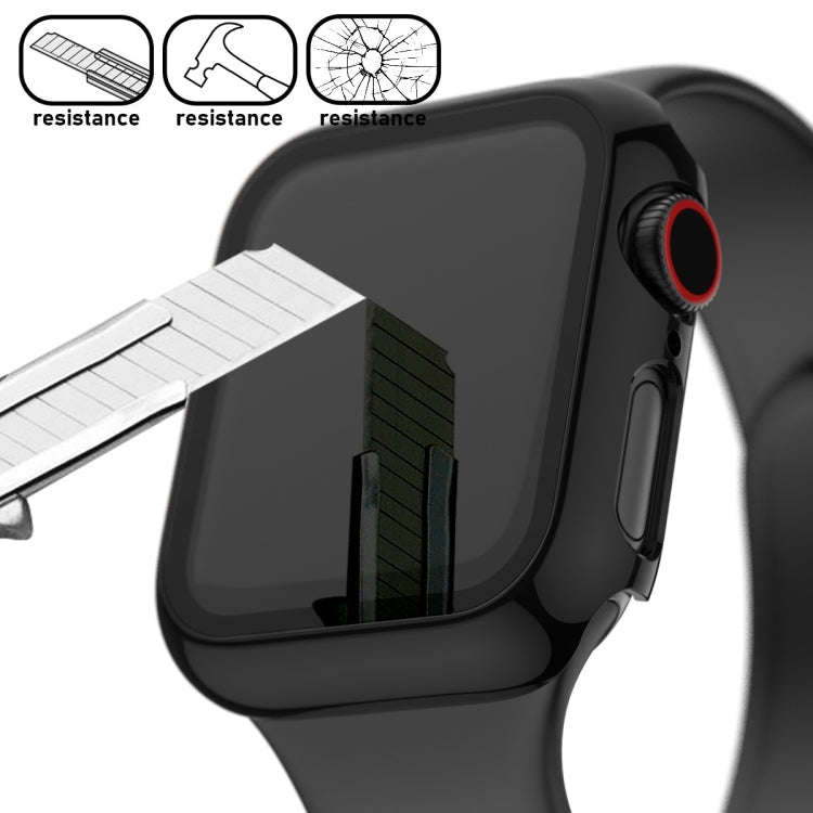 For Apple Watch Series 5 & 4 40mm Full Coverage Plating Glass Case(Black)