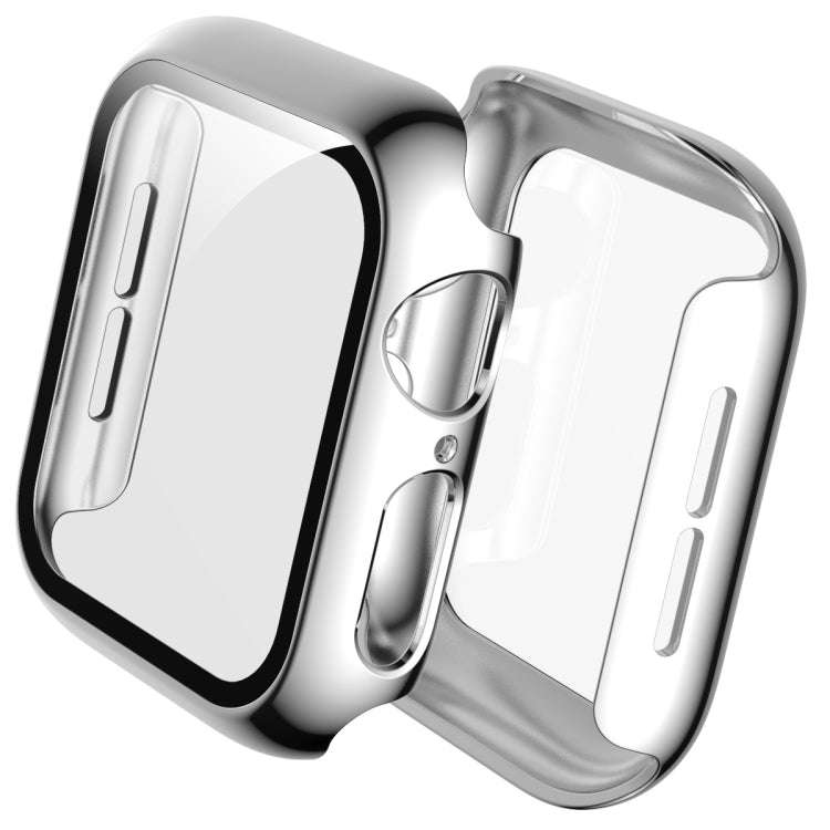For Apple Watch Series 5 & 4 40mm Full Coverage Plating Glass Case(Silver)