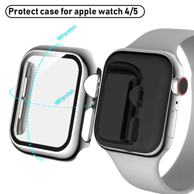 For Apple Watch Series 5 & 4 40mm Full Coverage Plating Glass Case(Silver)