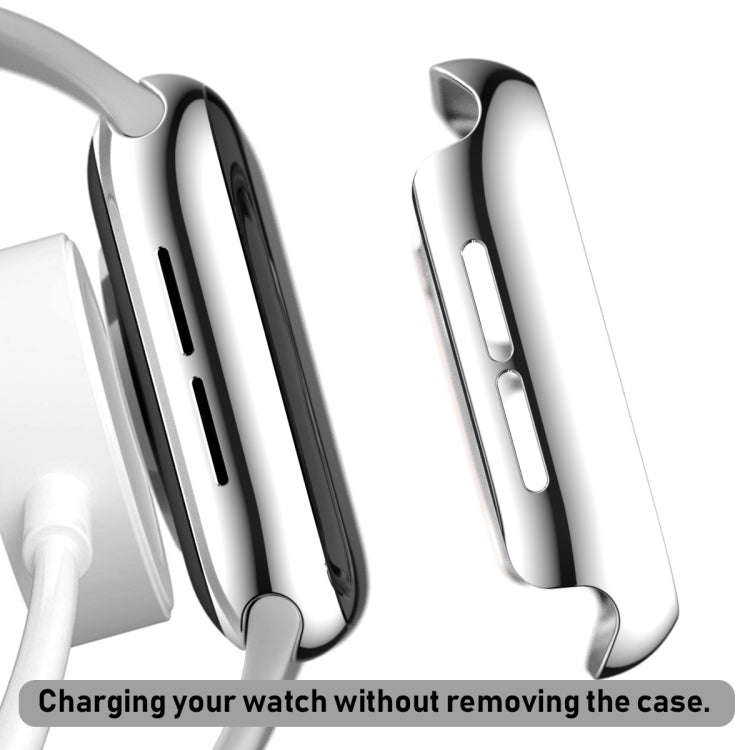 For Apple Watch Series 5 & 4 40mm Full Coverage Plating Glass Case(Silver)