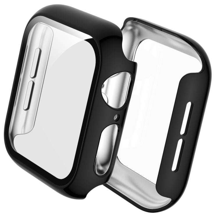 For Apple Watch Series 5 & 4 44mm Full Coverage Plating Glass Case(Black)