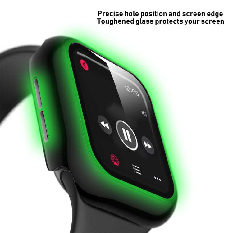 For Apple Watch Series 5 & 4 44mm Full Coverage Plating Glass Case(Black)