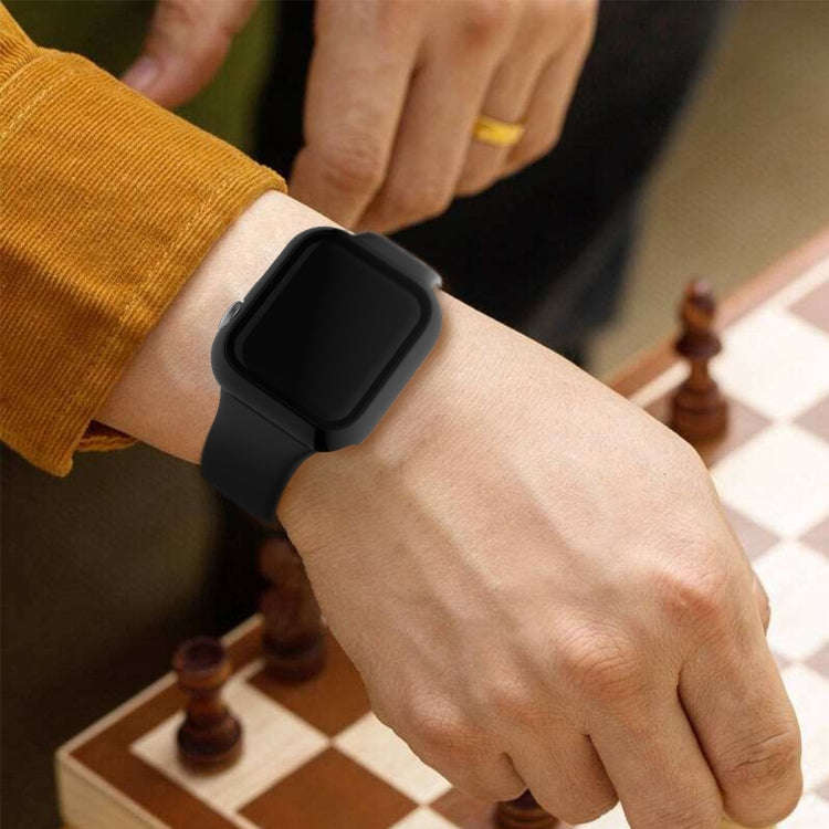 For Apple Watch Series 5 & 4 44mm Full Coverage Plating Glass Case(Black)