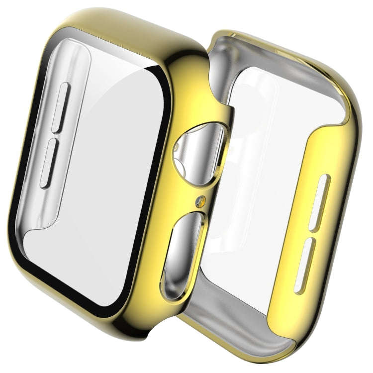 For Apple Watch Series 5 & 4 44mm Full Coverage Plating Glass Case(Gold)