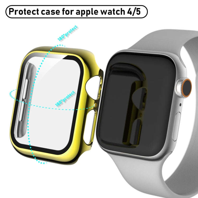 For Apple Watch Series 5 & 4 44mm Full Coverage Plating Glass Case(Gold)
