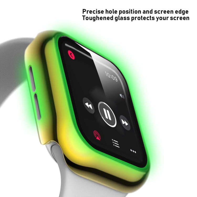 For Apple Watch Series 5 & 4 44mm Full Coverage Plating Glass Case(Gold)