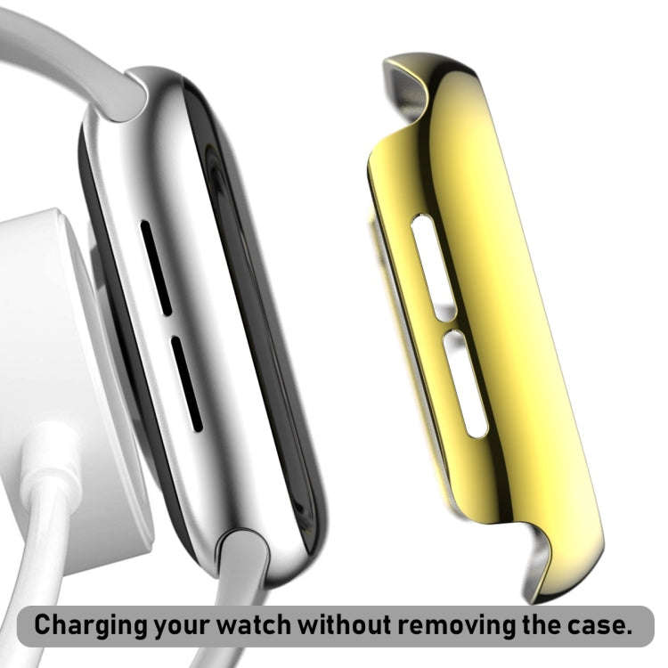 For Apple Watch Series 5 & 4 44mm Full Coverage Plating Glass Case(Gold)