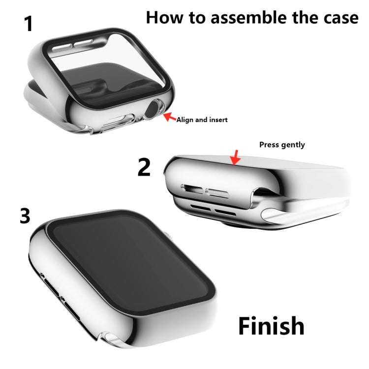 For Apple Watch Series 5 & 4 44mm Full Coverage Plating Glass Case(Gold)