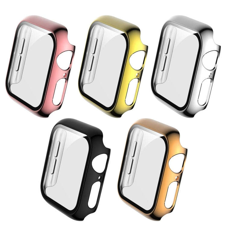 For Apple Watch Series 5 & 4 44mm Full Coverage Plating Glass Case(Gold)