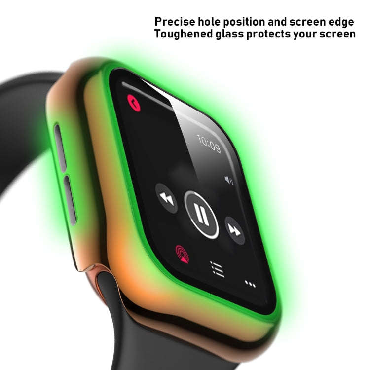 For Apple Watch Series 5 & 4 44mm Full Coverage Plating Glass Case(Rose Gold)