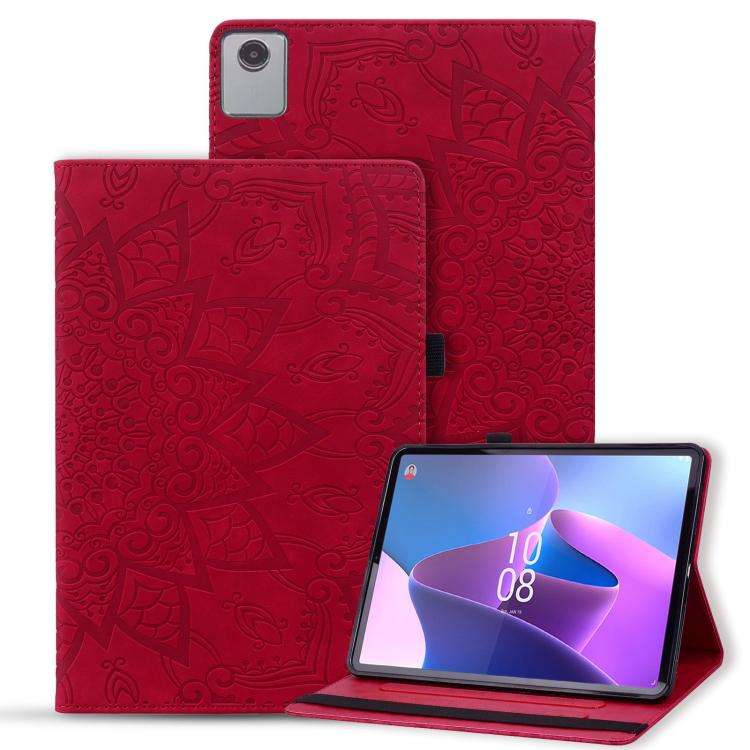For Lenovo Xiaoxin Pad 11 2025 Calf Texture Embossed Leather Tablet Case(Red)