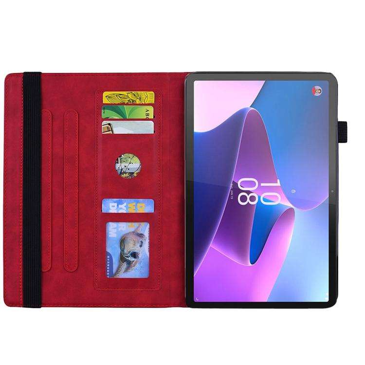 For Lenovo Xiaoxin Pad 11 2025 Calf Texture Embossed Leather Tablet Case(Red)