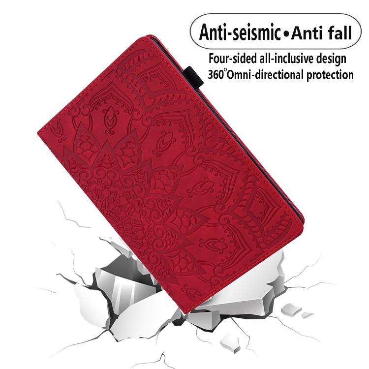 For Lenovo Xiaoxin Pad 11 2025 Calf Texture Embossed Leather Tablet Case(Red)