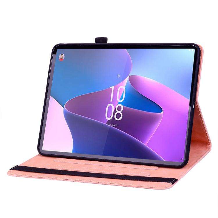 For Lenovo Xiaoxin Pad 11 2025 Calf Texture Embossed Leather Tablet Case(Pink)