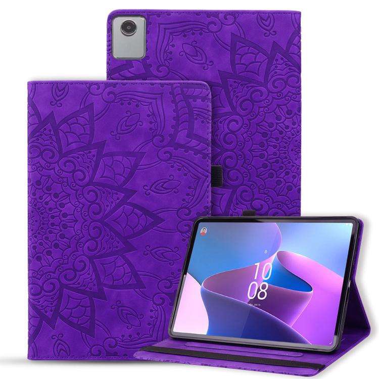 For Lenovo Xiaoxin Pad 11 2025 Calf Texture Embossed Leather Tablet Case(Purple)