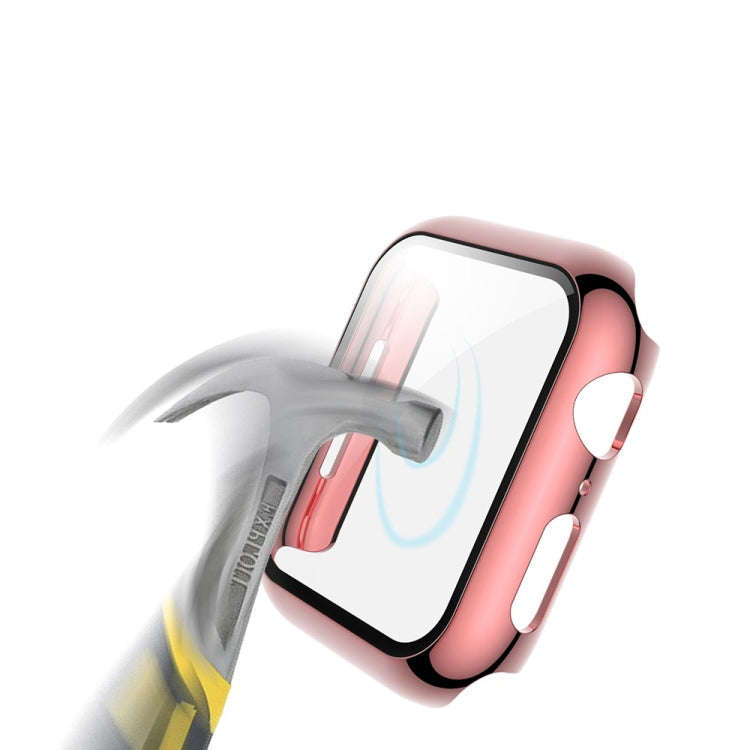 For Apple Watch Series 3 & 2 & 1 38mm Electroplated PC Case + Tempered Film Integrated Protective...