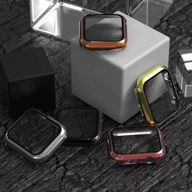 For Apple Watch Series 3 & 2 & 1 38mm Electroplated PC Case + Tempered Film Integrated Protective...