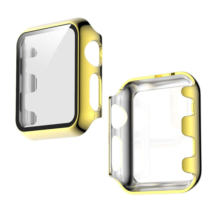 For Apple Watch Series 3 & 2 & 1 38mm Electroplated PC Case + Tempered Film Integrated Protective...