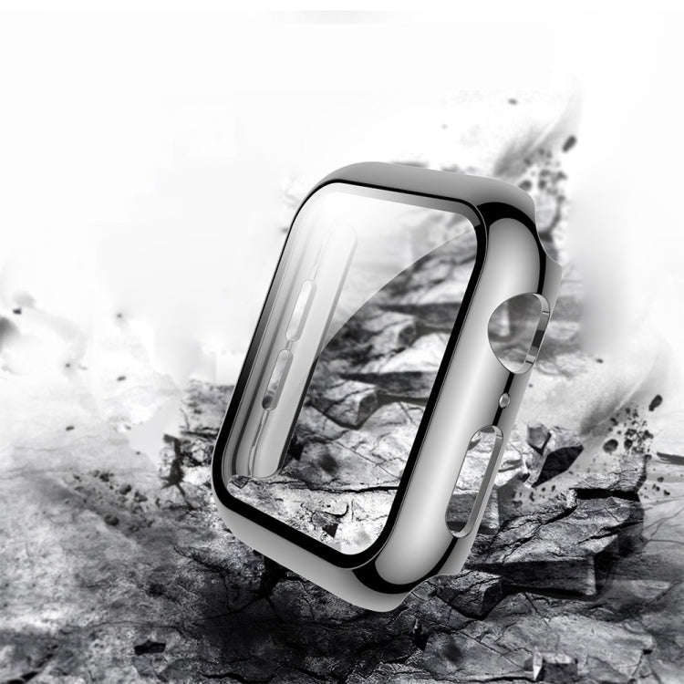 For Apple Watch Series 3 & 2 & 1 38mm Electroplated PC Case + Tempered Film Integrated Protective...