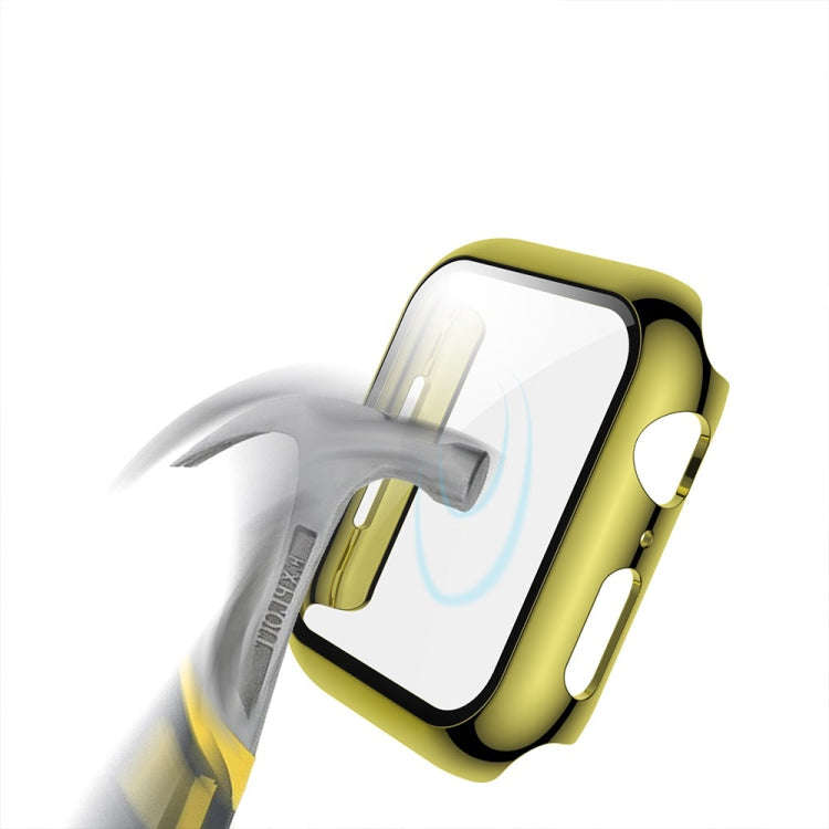 For Apple Watch Series 3 & 2 & 1  42mm Electroplated PC Case + Tempered Film Integrated Protectiv...