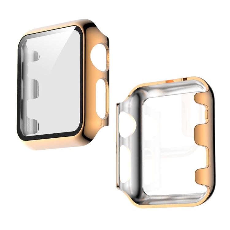 For Apple Watch Series 3 & 2 & 1  42mm Electroplated PC Case + Tempered Film Integrated Protectiv...