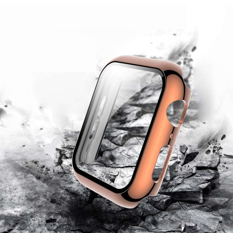 For Apple Watch Series 3 & 2 & 1  42mm Electroplated PC Case + Tempered Film Integrated Protectiv...