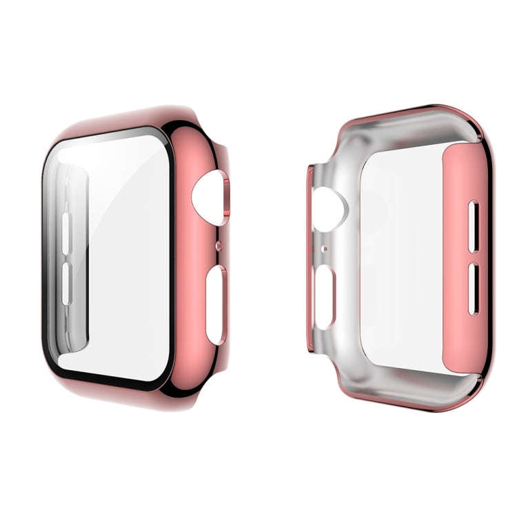 For Apple Watch Series 5 & 4 40mm Electroplated PC Case + Tempered Film Integrated Protective Cov...