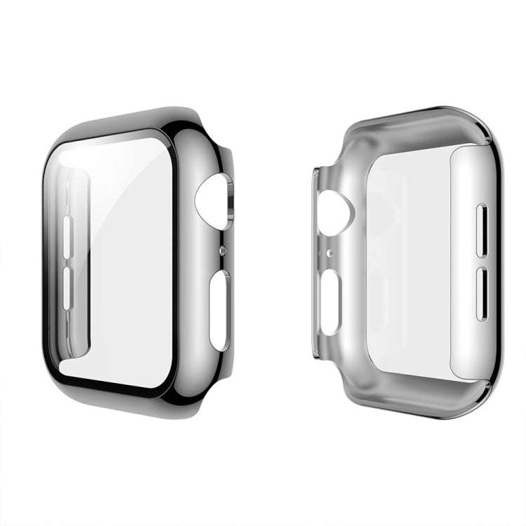 For Apple Watch Series 5 & 4 40mm Electroplated PC Case + Tempered Film Integrated Protective Cov...
