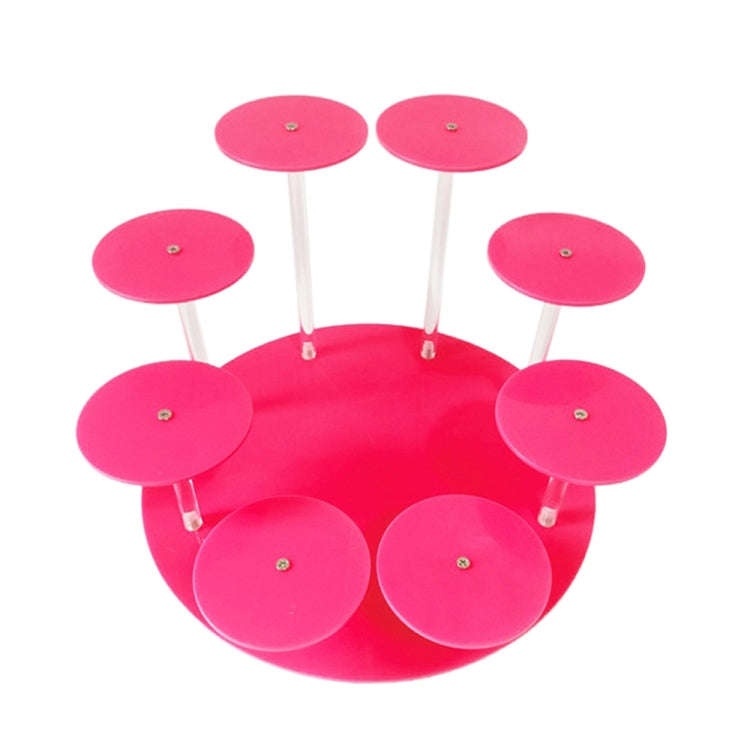 YX034 Acrylic Cupcake Shelf Cartoon Cake Display Stand(Pink)