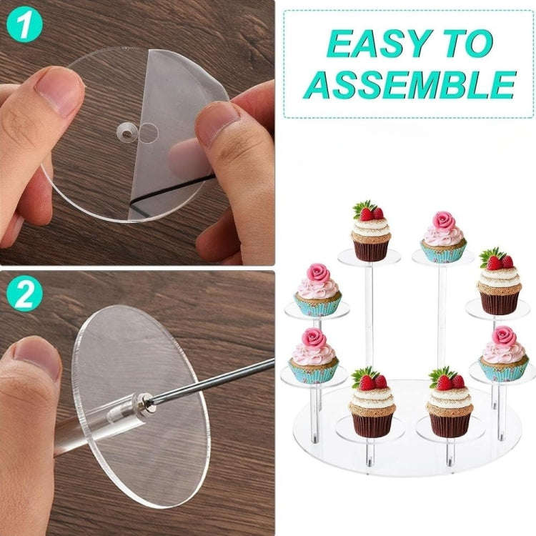 YX034 Acrylic Cupcake Shelf Cartoon Cake Display Stand(Transparent)