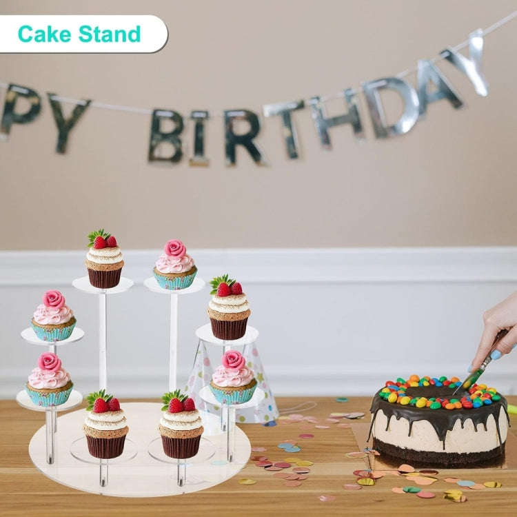 YX034 Acrylic Cupcake Shelf Cartoon Cake Display Stand(Transparent)