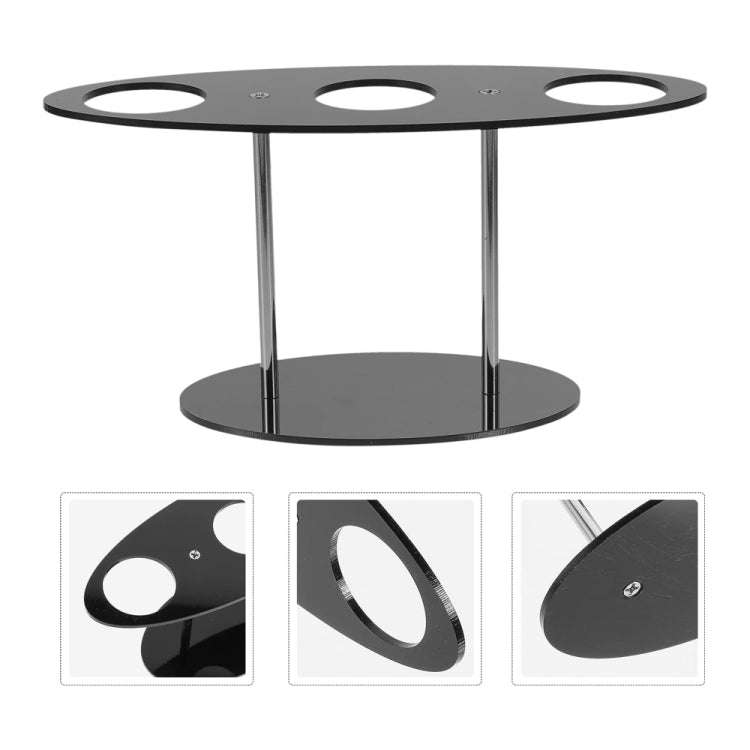 YX035 Acrylic Ice Cream Cone Rack Ice Cream Display Stand(Black)